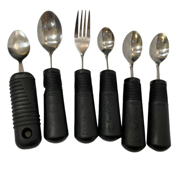 Weighted adaptive easy grip utensils forks spoons for disabled adults - Picture 1 of 4